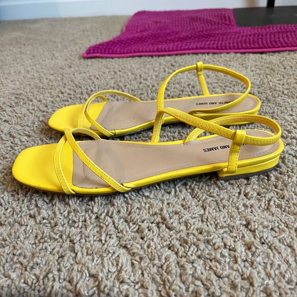 Elizabeth and James Coneflower Yellow Strappy Square Toe Sandals Size 10 - Picture 4 of 5